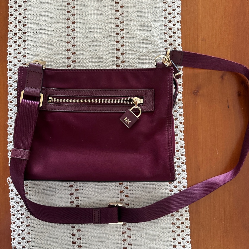 Michael Kors Deep Plum Crossbody with Gold Hardware